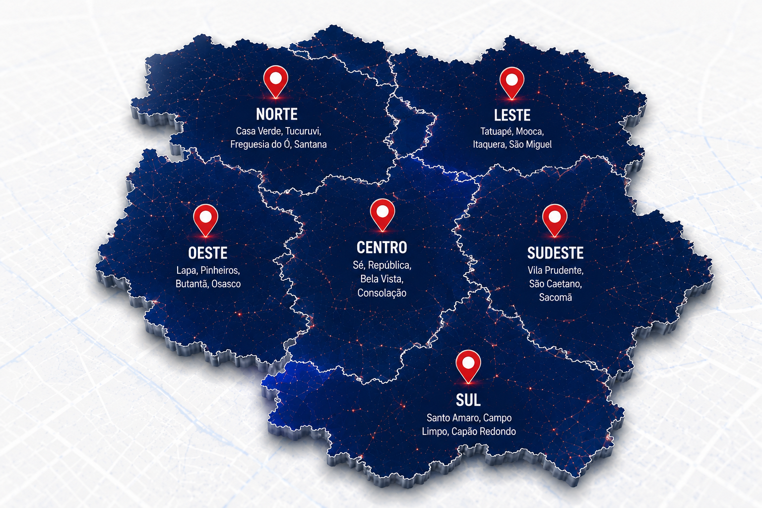 Mapa de cobertura da MPS Express em São Paulo